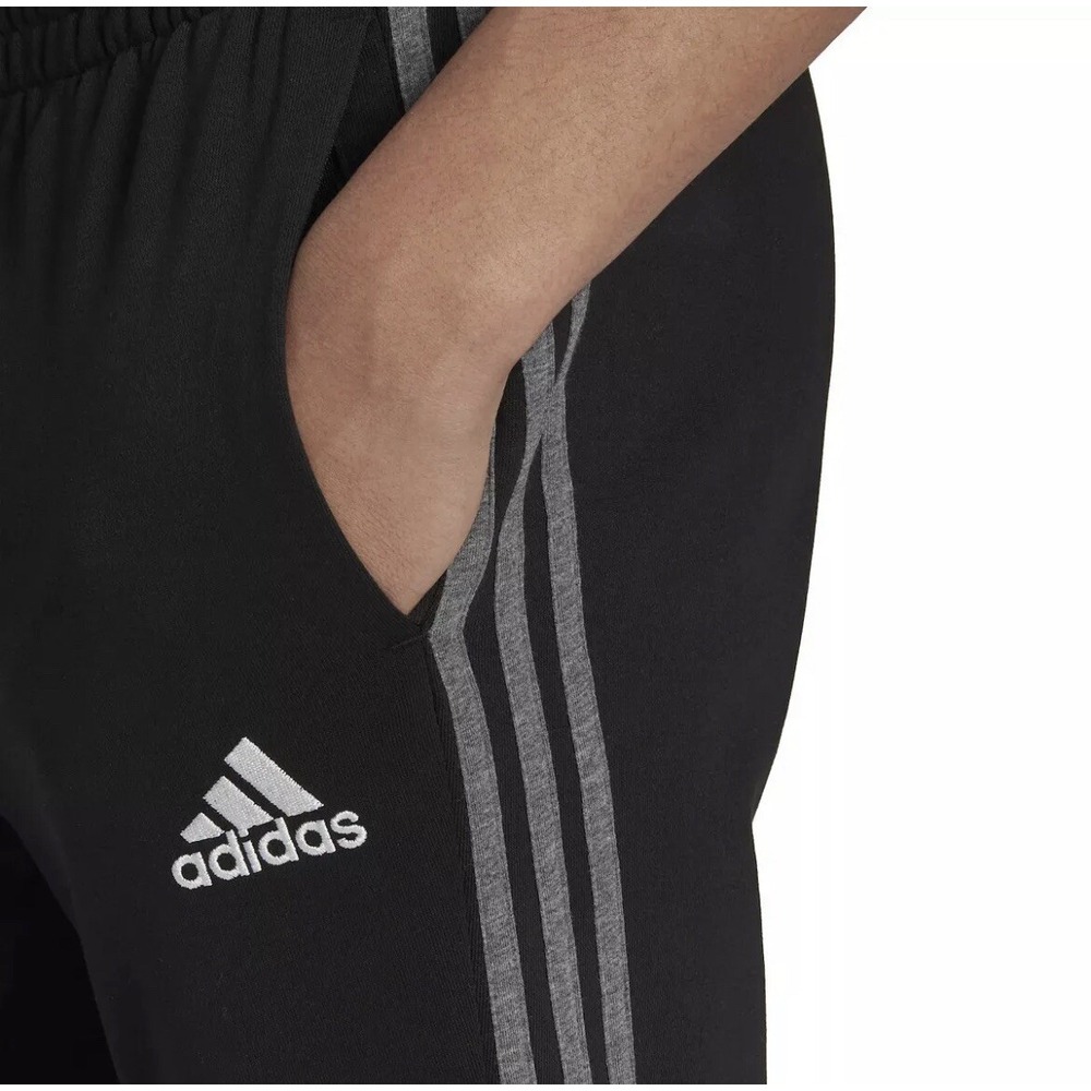 Adidas Men's Black/Grey Essentials Mélange French-Terry Joggers HK2899 Size 2XL - Picture 6 of 6
